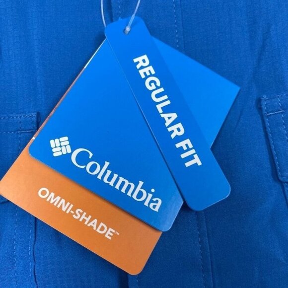Columbia Mens Omni-Shade Regular Fit Shirt Size XXL Blue New a0045 - Picture 2 of 8